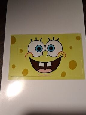 SpongeBob SquarePants Yellow Cartoon Debit Card Sticker